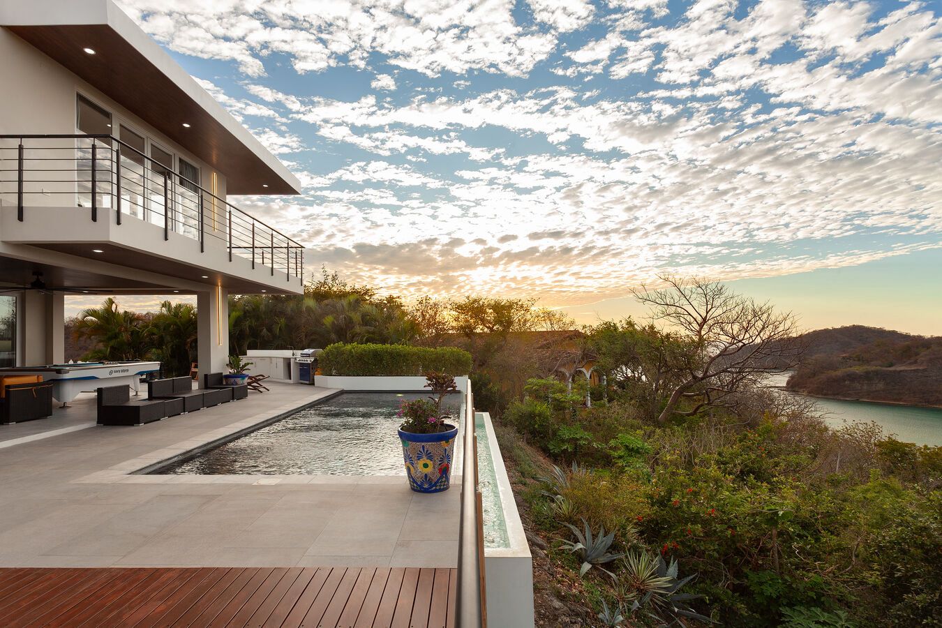 Pool Deck Bay Sunset